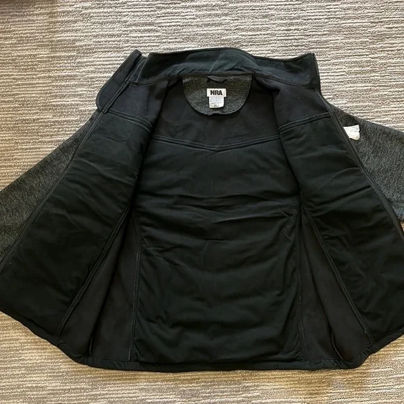 NRA Gray Puffer Fleece Jacket w/ Embroidered Logo - Picture 6 of 7